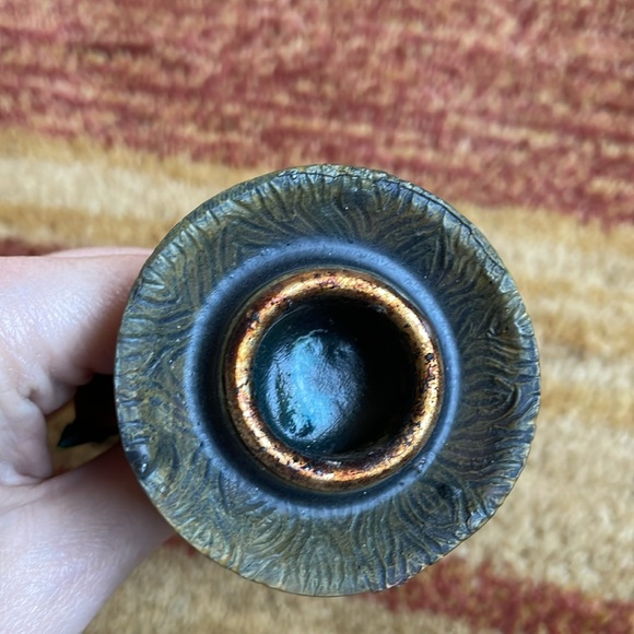 Wood look resin pentacle with leaves taper candle holder pagan Wicca witchy - Picture 4 of 4